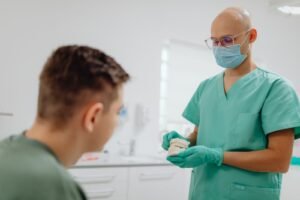 Dentist performing gentle root canal treatment at a dental clinic in Thornhill